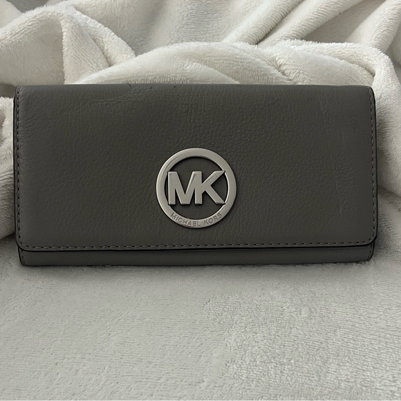 Michael Kors Charcoal Wallet with Silver Logo (C)